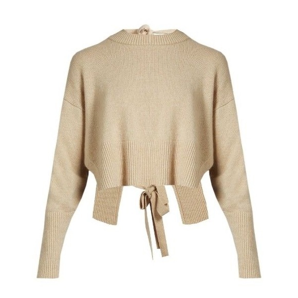 KHAITE Sweaters - KHAITE Tie Back Cropped Pullover Sweater